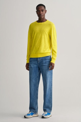 Pull regular en soie - Jaune