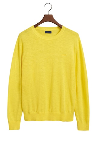 Pull regular en soie - Jaune