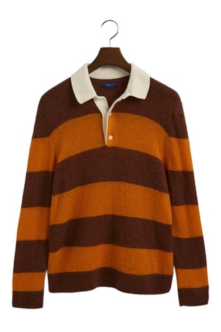 Pull regular en mohair et mérinos - Marron et orange