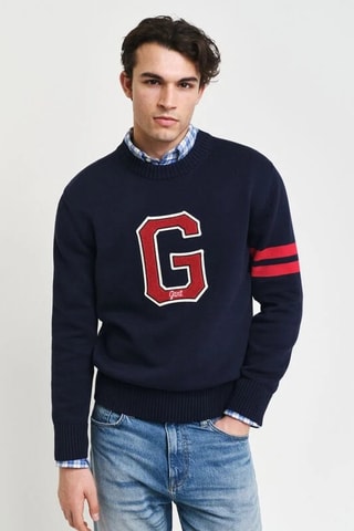 Pull - Bleu marine et rouge