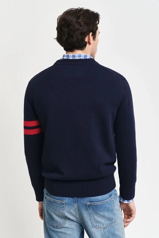 Pull - Bleu marine et rouge