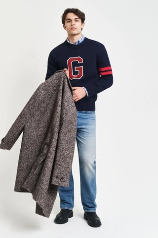 Pull - Bleu marine et rouge