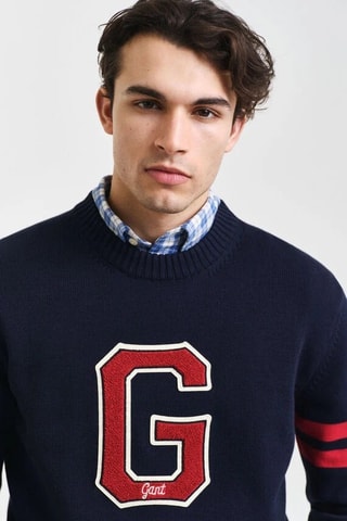 Pull - Bleu marine et rouge