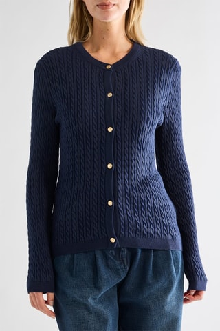 Gilet en coton biologique et mérinos - Bleu marine
