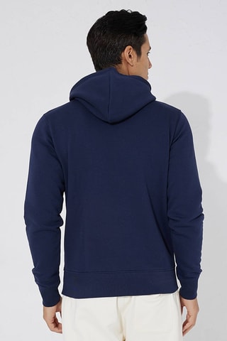Sweat regular à capuche - Bleu marine