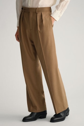 Pantalon de costume en laine - Beige foncé