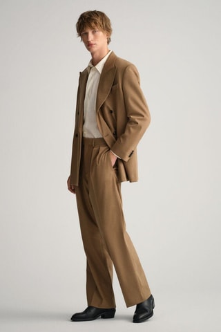 Pantalon de costume en laine - Beige foncé