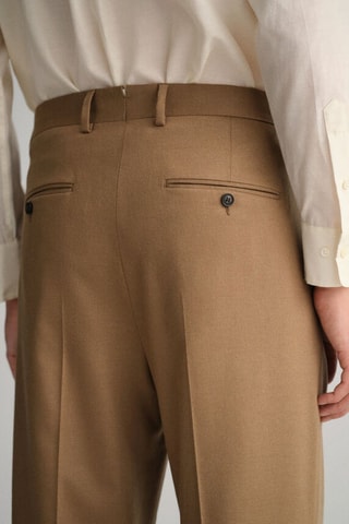 Pantalon de costume en laine - Beige foncé