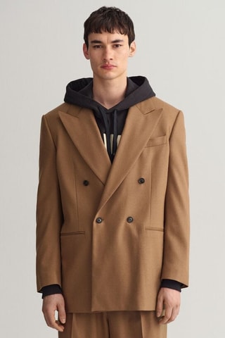 Blazer oversize en laine - Marron clair