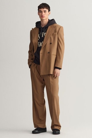 Blazer oversize en laine - Marron clair