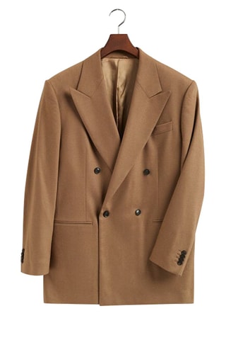 Blazer oversize en laine - Marron clair