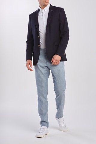 Blazer slim fit de lana - Azul marino