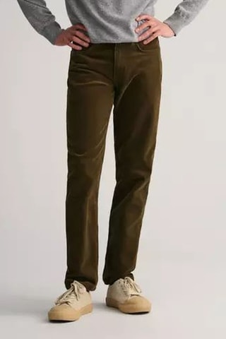 Pantalon slim - Vert foncé
