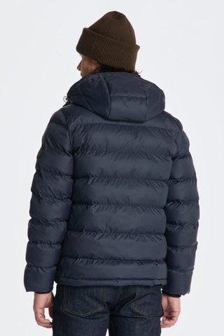 Doudoune regular à capuche - Bleu marine