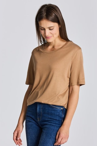 T-shirt relaxed - Beige foncé