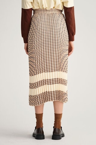 Jupe plissée taille haute - Beige