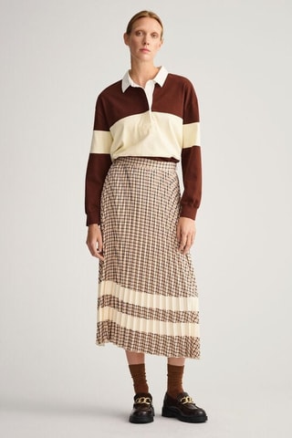 Jupe plissée taille haute - Beige