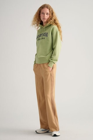 Pantalon wide legs en laine - Beige