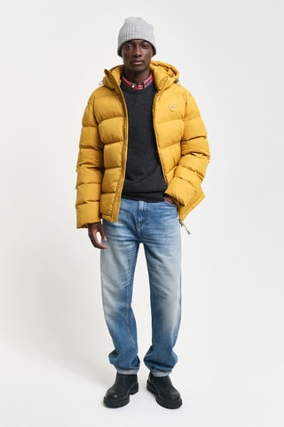 Doudoune regular à capuche - Jaune moutarde