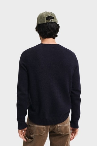 Pull en laine et alpaga - Bleu marine