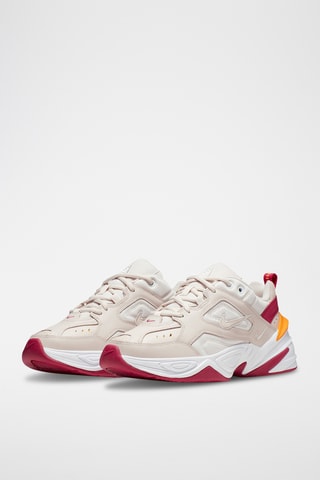 Nike M2K Tekno en cuir - Ecru et rouge