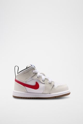 Jordan 1 Mid en cuir - Blanc