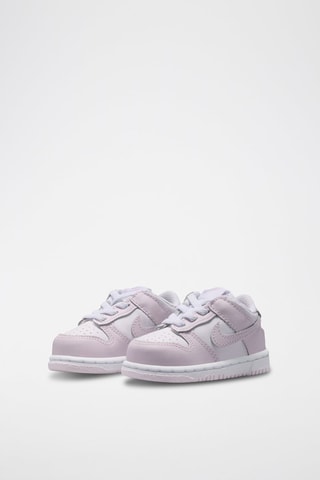 Nike Dunk Low en cuir - Blanc et violet clair
