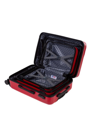 Juego de 3 maletas (S/M/L) - Rojo - 45/55/65 cm - Negro y rojo