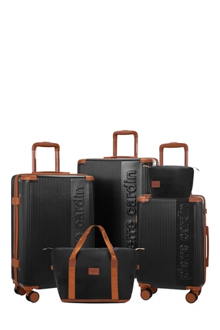 Juego de 3 maletas (S/M/L), bolso shopper y neceser Pierre Cardin Berlin - 52/65/75 cm - Negro
