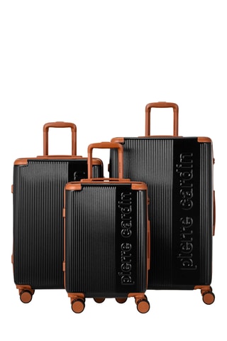 Juego de 3 maletas (S/M/L), bolso shopper y neceser Pierre Cardin Berlin - 52/65/75 cm - Negro