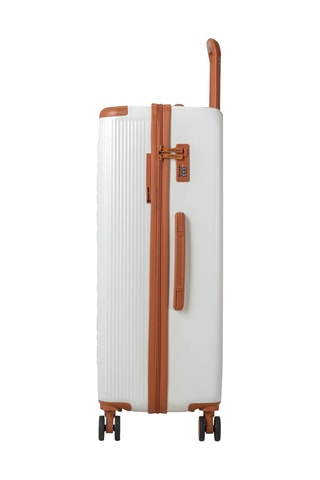 Juego de 3 maletas (S/M/L) con bolsa de viaje y neceser Pierre Cardin Berlin - 52/65/75 cm - Blanco y marrón
