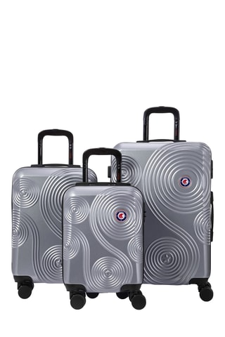 Juego de 3 maletas Rafale GPS (XS/S/M) - 45/55/65 cm - Plateado