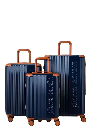 Juego de 3 maletas (S/M/L) con bolsa de viaje y neceser Pierre Cardin Berlin - 52/65/75 cm - Azul marino