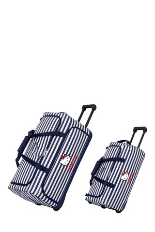 2 bolsas de viaje con ruedas Hello Kitty Sanrio Deery - 53/73 cm - Azul