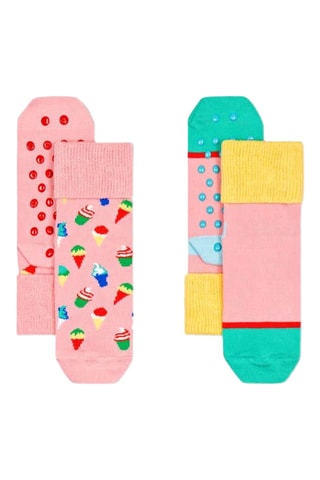 2 paires de chaussettes antidérapantes - Multicolore