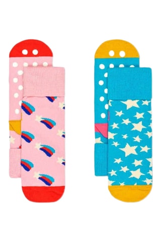 2 paires de chaussettes antidérapantes - Multicolore