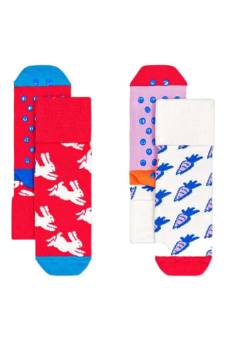 2 paires de chaussettes antidérapantes - Multicolore