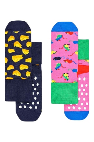 2 paires de chaussettes antidérapantes - Multicolore