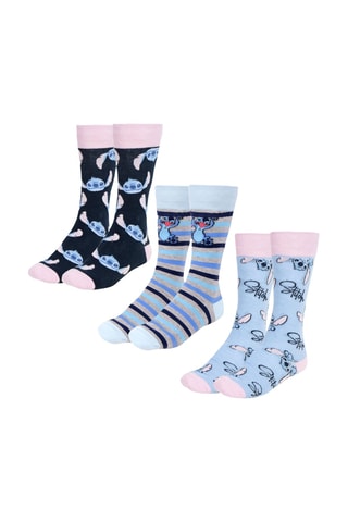 3 paires de chaussettes Stitch Lilo et Stitch Disney - Multicolore