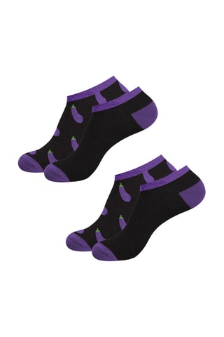 2 paires de socquettes en coton biologique - Noir
