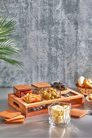 Service en bois Breakfast Set - 13 pièces
