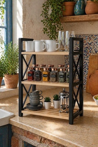 Etagère de cuisine en bois - 48 x 36 x 18 cm