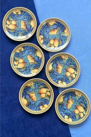 6 assiettes à dessert en céramique - 20 cm