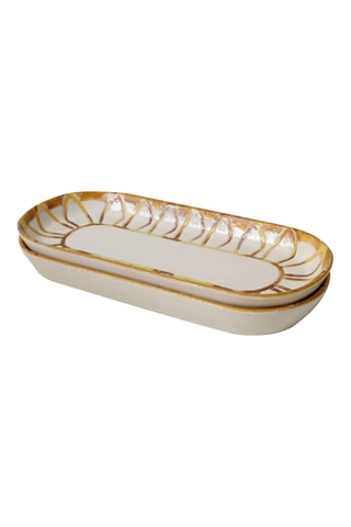2 assiettes plates - 26 x 12 cm