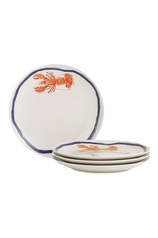 4 assiettes à gâteau en porcelaine - 25 cm