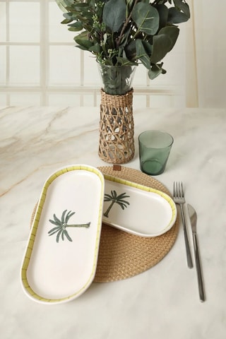 2 assiettes plates - 26 x 12 cm