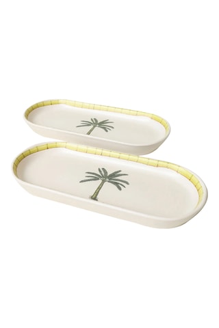 2 assiettes plates - 26 x 12 cm