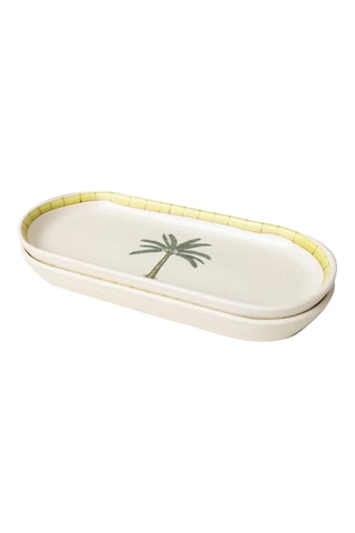 2 assiettes plates - 26 x 12 cm