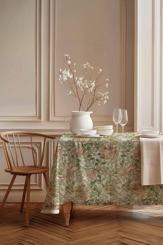 Nappe rectangulaire - Marron et vert