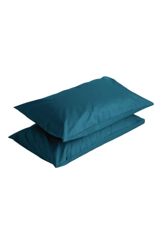 2 Perkalkatoenen Kussenslopen 118 Draad/cm² - Blauw